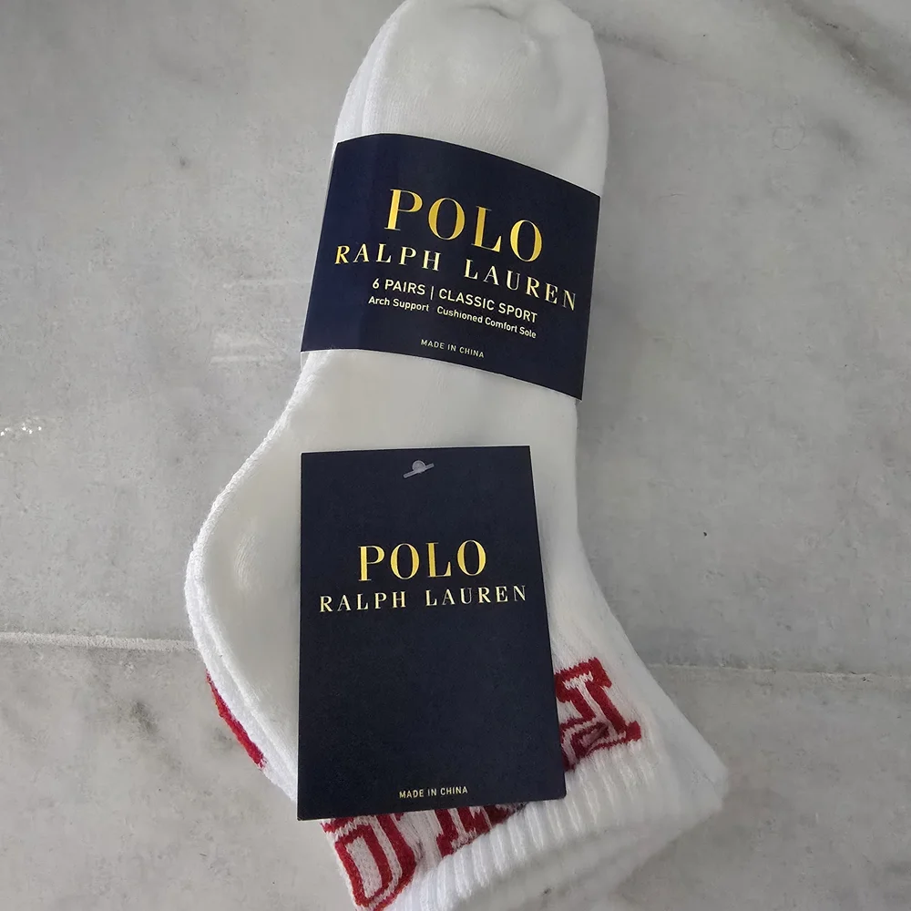 Polo by Ralph Lauren White Athletic Socks